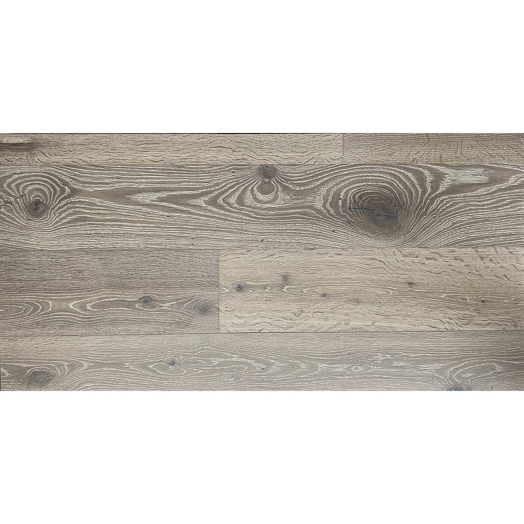 Parquet rainé-crêté 3 plis Edition RUSTIQUE 1050 - Chêne brossé, huilé - couleur WILDHORN - couche d'usure 3.6 mm - 2200 x 192 x 15 - 2.688m2/cart. - 94.08m2/pal. - 7.5kg/m2