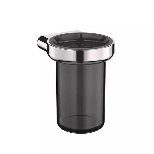 [1690C1005] Porte-verre simple  10.2 x 11.6 x13 cm ARCHITECT S+, verre véritable, chromé